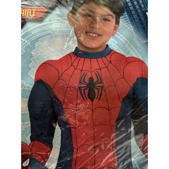 Marvel Ultimate Spider Man Muscle Shirt Boys One Size 6+ Superhero Costume - Picture 3 of 7